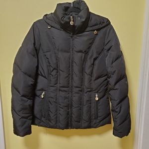 CALVIN KLEIN Black Puffer Jacket w/ hoodie size S